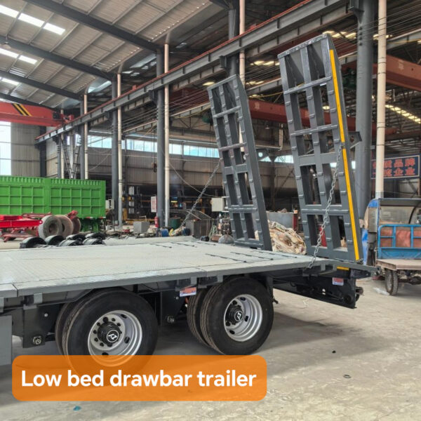 Low bed drawbar trailer