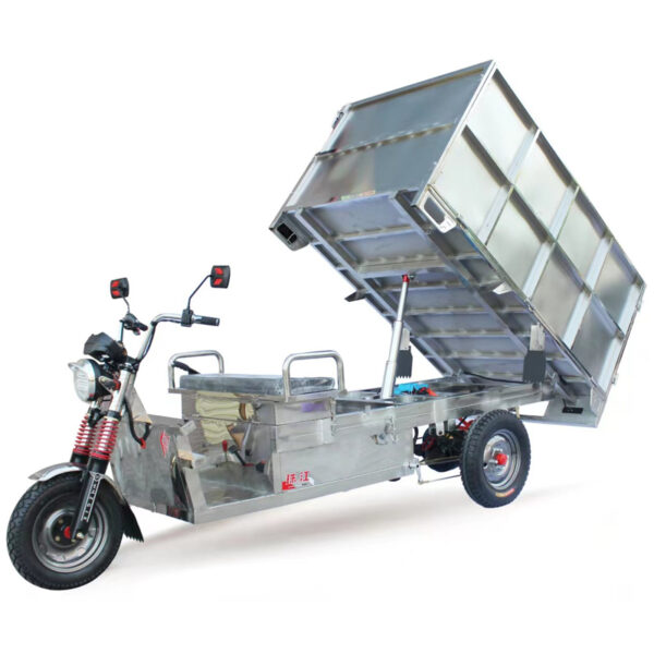 Three-wheeled motorcycle Heavy-duty 2-meter dump High-power 2000W36 controller 43-tube outer spring shock-absorbing front 375-12 rear 450-12 one-piece rear axle